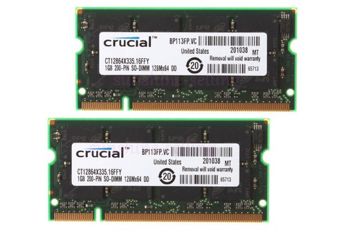 Crucial 2gb 1gb - 1gb, ddr
